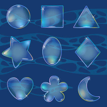 Different shaped bubbles in water / Naturalistic view and different shaped bubbles under the water
