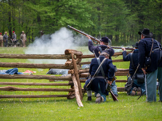 civil war reenactment - obrazy, fototapety, plakaty