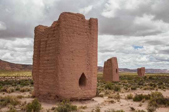 Chullpas (Burial Towers) near Desaguadero River, Bolivia