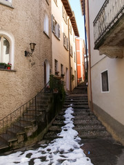 Obraz premium Morcote, houses and alley