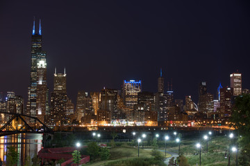 Fototapeta na wymiar Chicago at night