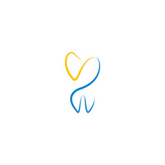 Blue- yellow dental logo design for dental clinic