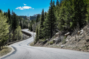 The windy road through the Colorado Mountains