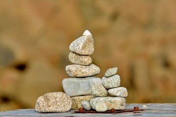 Galets posés en équilibre