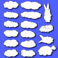 Set of clouds. Clouds in the form of animals.
