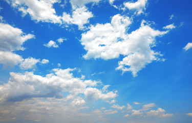 Naklejka na ściany i meble Blue sky with wight clouds