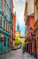 Naklejka premium Old Prague street