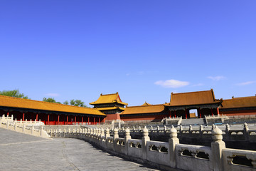 Fototapeta na wymiar The building in the Forbidden City is in Beijing, China