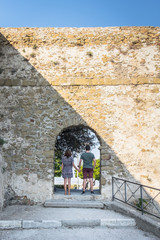 Couple holding hands In Italy