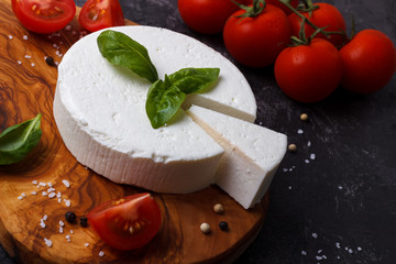 ricotta cheese with basil and tomatoes