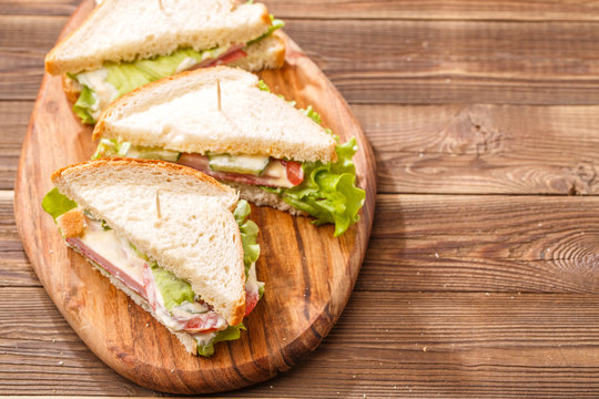 Photo of sandwiches with toothpicks