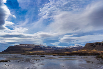 Dramatic cloudscape near Laugarvatn village, Iceland