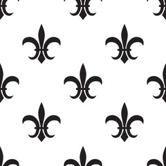 Fleur de lis black pattern on white © StockVector