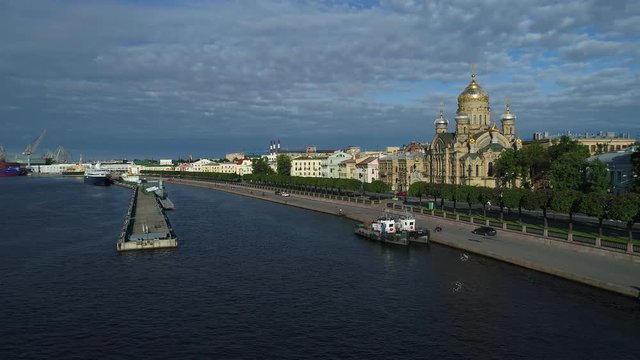 Aerial view on Lieutenant Schmidt embankment