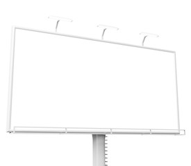 Obraz premium 3D rendering of blank billboard (empty advertisement) isolated on white background