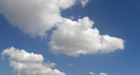 Blue sky with clouds.