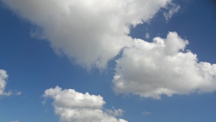 Blue sky with clouds.