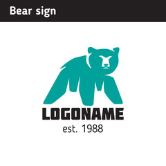 A sign in the form of a wild bear, a symbol of strength and confidence
