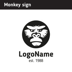 sign in the form of a monkey's face