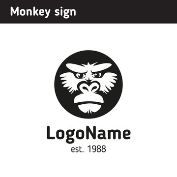 sign in the form of a monkey's face