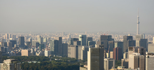 日本の東京都市風景（大手町や丸の内方面を望む）