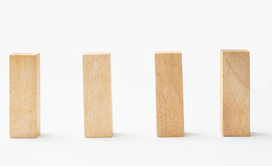 wooden block on white background