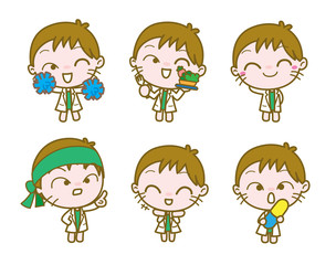 Set of Cartoon Doctor Character, Vector illustration