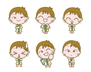 girl kids cartoon collection Vector illustration