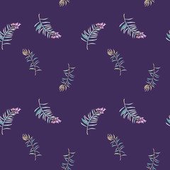 Watercolor flowers and colorful gemstones