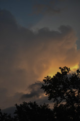 orange lit clouds in orlando