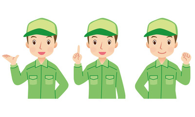 作業員　男性　表情セット