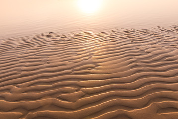 Texture of sand wave, lighting from sunset