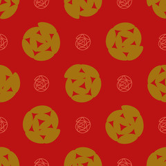 Abstract  simple colorful vector background with spiral elements seamless pattern