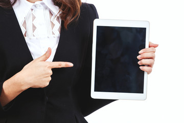 Business woman using tablet computer