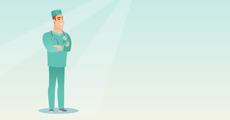 Young confident surgeon with arms crossed.