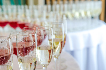 Catering bar for celebration. Beauty of interior for wedding day