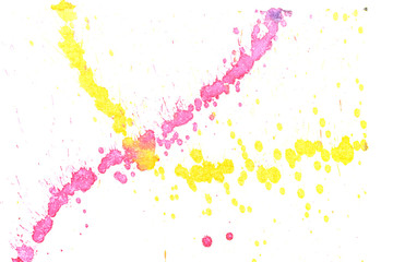 Abstract yellow red ink splash