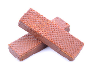 chocolate waffles isolated on white background