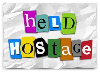 Held Hostage Ransom Note Demand Words Illustration