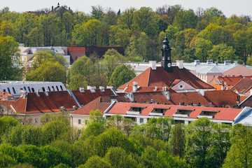 Fototapeta na wymiar Springtime cityscape of Tartu town