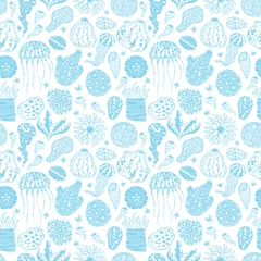 Meubelstickers Vector seamless pattern with sea creations © tets