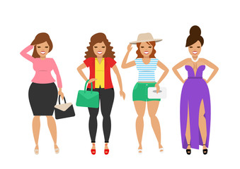 Obraz premium beautiful women in fashion clothes