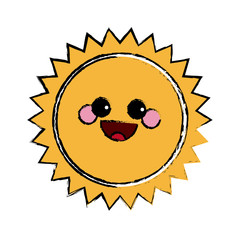 summer sun kawaii character emoticon hot icon