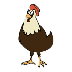 cartoon hen bird farm domestic animal