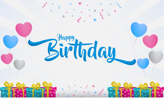 happy birthday with text in the middle, creative banner