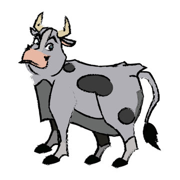 cartoon funny bull horn farm animal