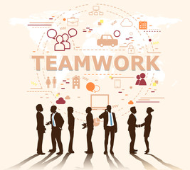 A group of businessmen is a teamwork