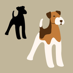 terrier dog set vector illustration style Flat  silhouette  black