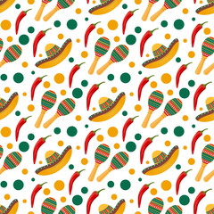 Bright seamless Mexican pattern