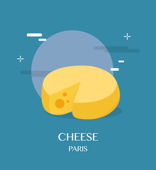 Tasty cheese with blue background illustration design